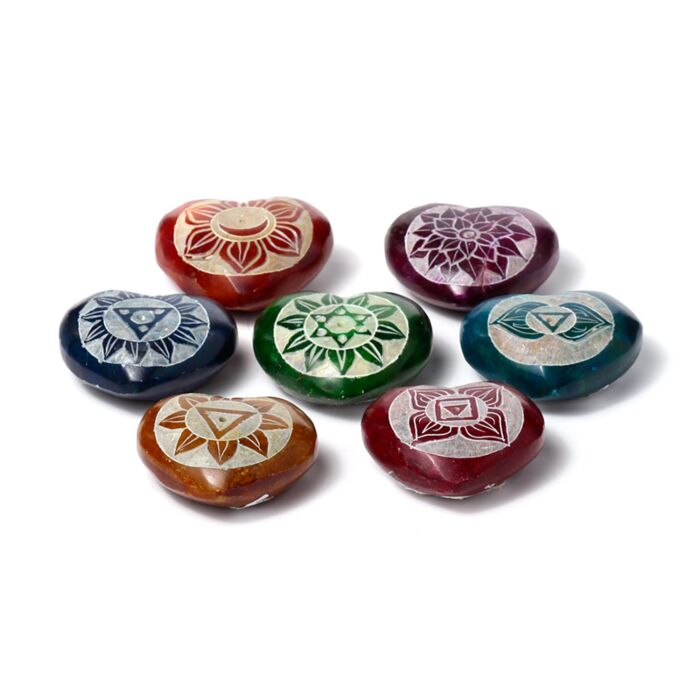 Zsírkő Csakra Füstölő Égető - Csakra - Vésett - Szív Formájú