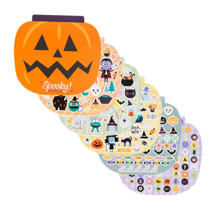 Matricás Könyv, 10 Lapos - Halloweeni Tök Formájú - Kísérteties SPOOKY