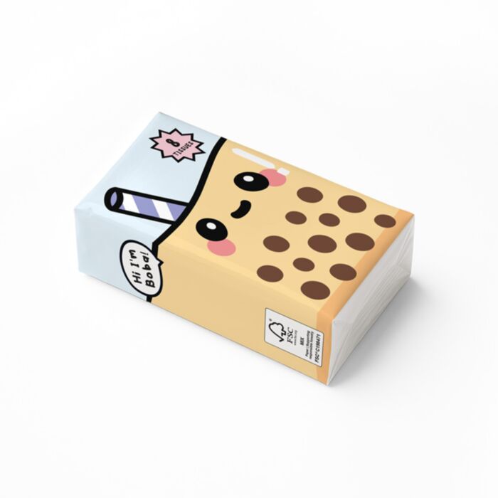 Papírzsebkendő Csomag, 8 db - Bubble Tea - Foodiemals