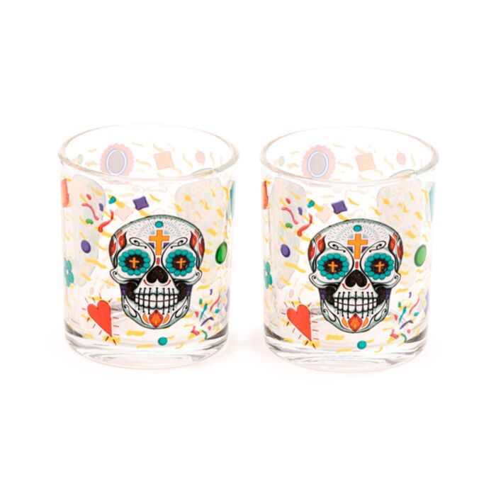 Pohárkészlet, 2 db-os - Day of the Dead - Mexikói Koponyák