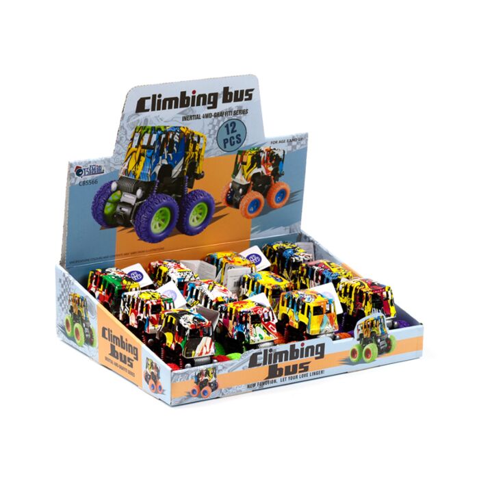 Felhúzhatós Játék - Graffiti Kaszkadőr Busz