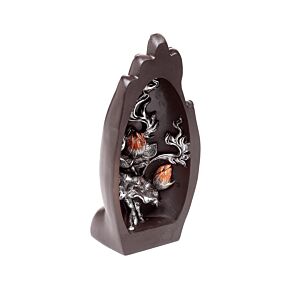 Kézbe Vésett Ezüst & Fekete Színű Lótuszvirág