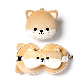 Utazópárna Szemmaszkkal, Plüss RELAXEAZZZ - Shiba Inu Kutya - Édes Állatok ADORAMALS