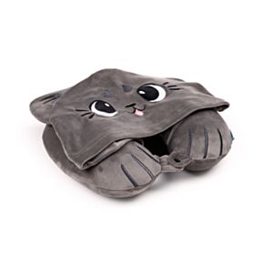 Kapucnis Utazópárna HOODEAZZZ, Memory Foam - Beans & Társai Macskák