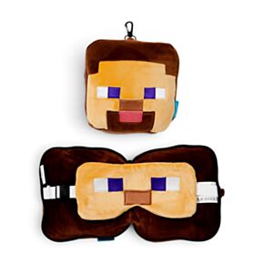 Utazópárna Szemmaszkkal, Plüss RELAXEAZZZ - Steve - Minecraft
