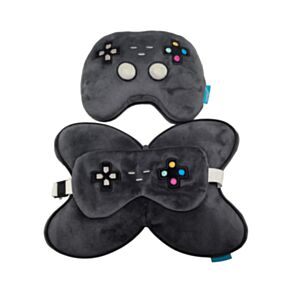 Utazópárna Szemmaszkkal, Plüss RELAXEAZZZ - Controller Formájú - Game Over
