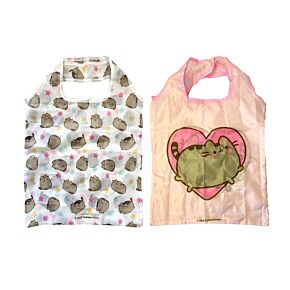 Bevásárlótáska, Összehajtható - Csillagok & Szivek - Pusheen Macska