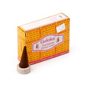 Goloka Füstölő Kúpok Kerámia Tartón - Nag Champa Dhoop