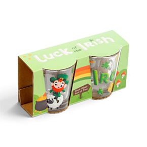 Pohárszett, 2 db-os - Röviditalhoz - Szerencsehozó Kobold Lóherével & Írország (50ml)