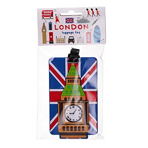 Bőröndcimke, PVC - Londoni Big Ben Angol Zászlóval