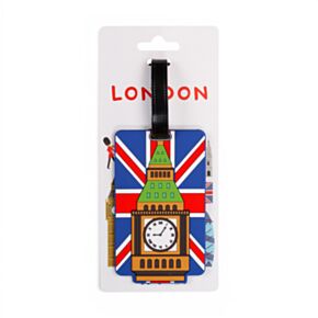 Bőröndcimke, PVC - Londoni Big Ben Angol Zászlóval