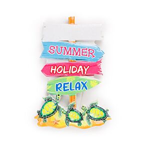 Hűtőmágnes, Tengerpart - Tengerparti Táblák Teknősőkkel & Rákkal