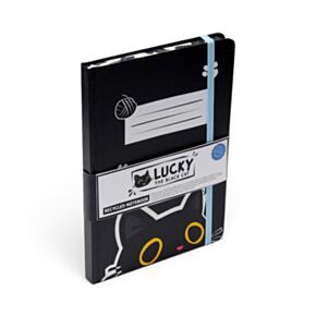 Vonalas Notesz A5, Újrahasznosított Papír - Lucky, a Fekete Macska