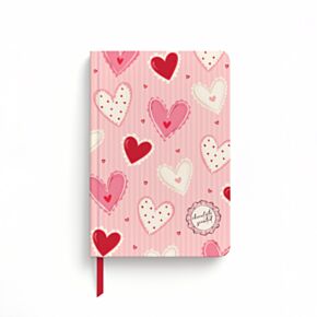 Illatos Notesz A5, Sima, Újrahasznosított Papír - Szívek - Amore