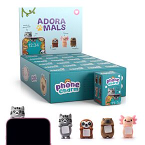 Öntapadós 3D PVC Telefondísz - Édes Állatok ADORAMALS/Axolotl-Lajhár-Kapibara-Macska