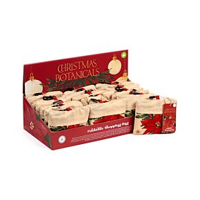 Bevásárlótáska, Összehajtható - Mikulásvirág - Karácsonyi Növények (RPET)