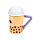 Kerámia Bögre Fedéllel - Boba, a Bubble Tea - Foodiemals