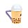 Kerámia Bögre Fedéllel - Boba, a Bubble Tea - Foodiemals
