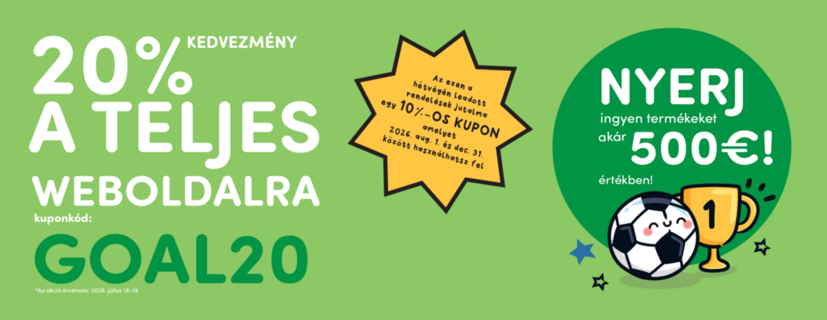 20% kedvezmény MINDENRE - Csak a Foci VB Döntő Hétvégéjén!