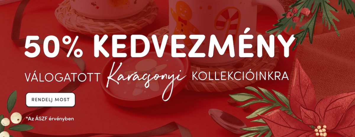 50% KEDVEZMÉNY A KARÁCSONYI VÁLOGATÁSUNKRA